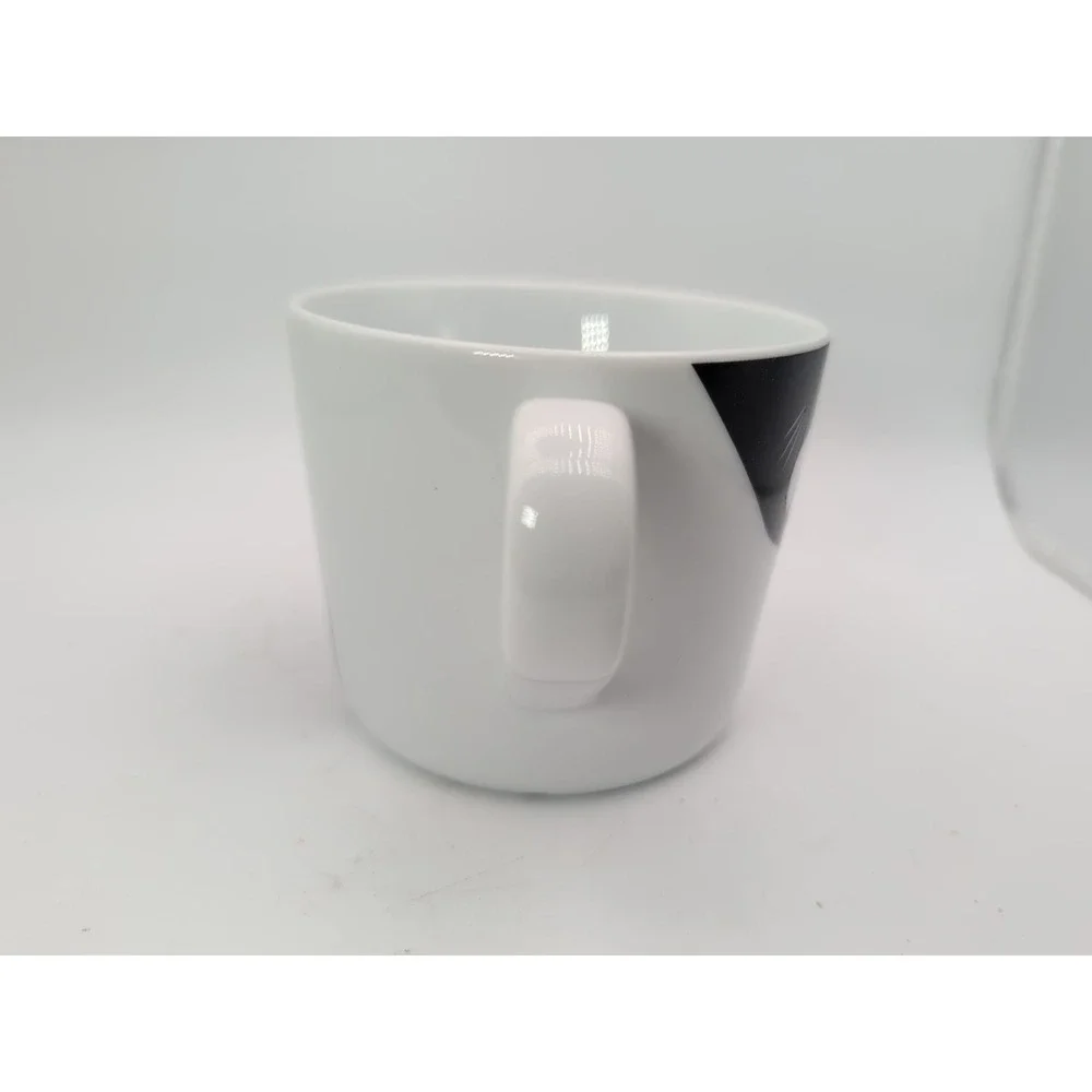 Ikea Halloween White & Black Cat Porcelain Coffee Tea Cup Mug 12 OZ